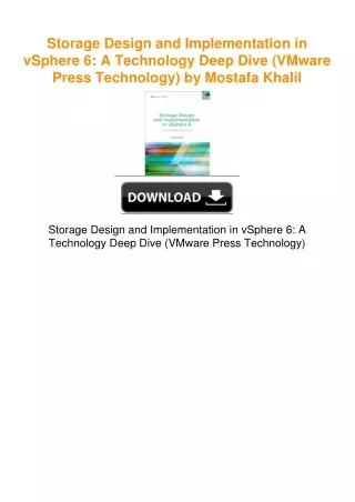 Storage Design and Implementation in vSphere 6: A Technology Deep Dive