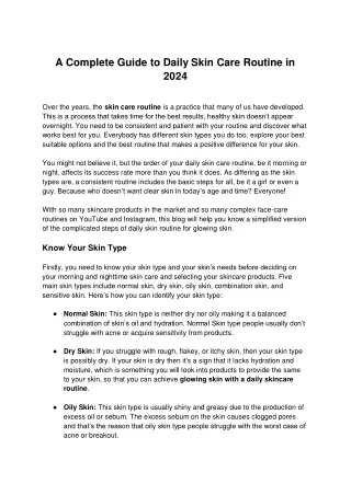 Best Daily Skin Care Routine Guide - Silk Berry