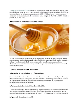 el mercado de miel en m xico ha demostrado