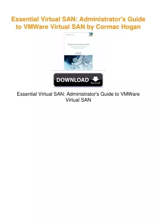 Essential Virtual SAN: Administrator's Guide to VMWare Virtual SAN by