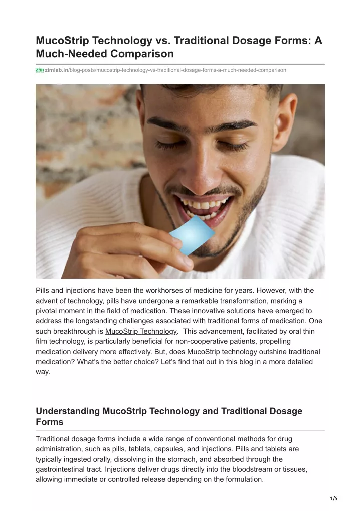 mucostrip technology vs traditional dosage forms