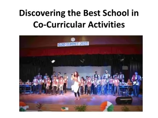 Discovering the Best School in Co-Curricular Activities