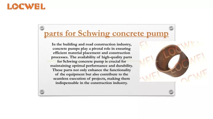 parts for schwing concrete pump