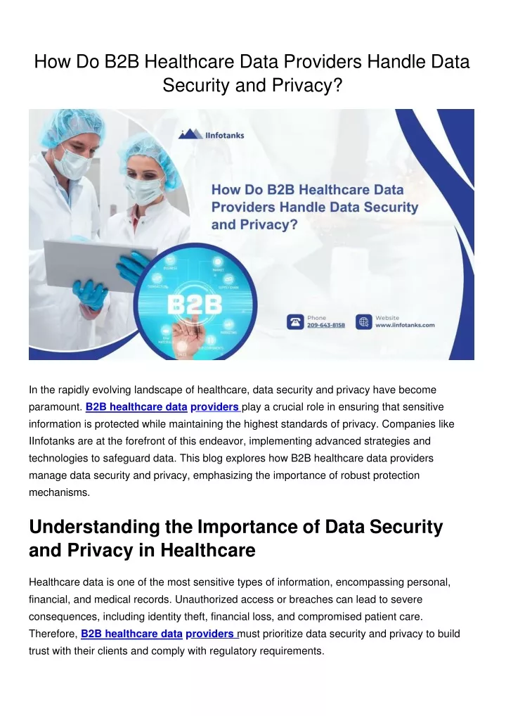 how do b2b healthcare data providers handle data