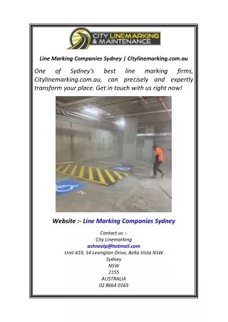 Line Marking Companies Sydney  Citylinemarking.com.au