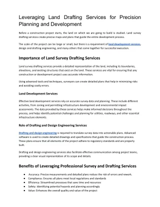 leveraging land drafting services for precision