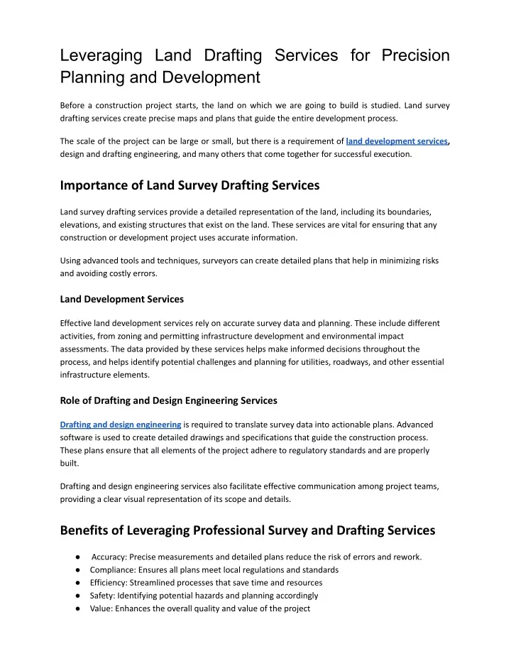 leveraging land drafting services for precision