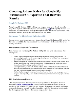 Google My Business SEO