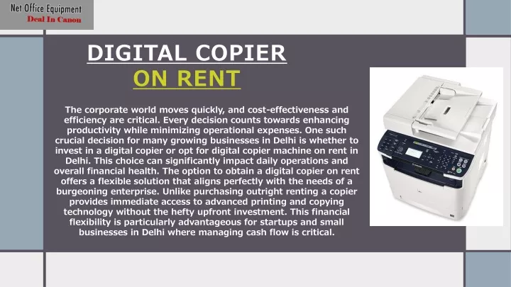 digital copier on rent