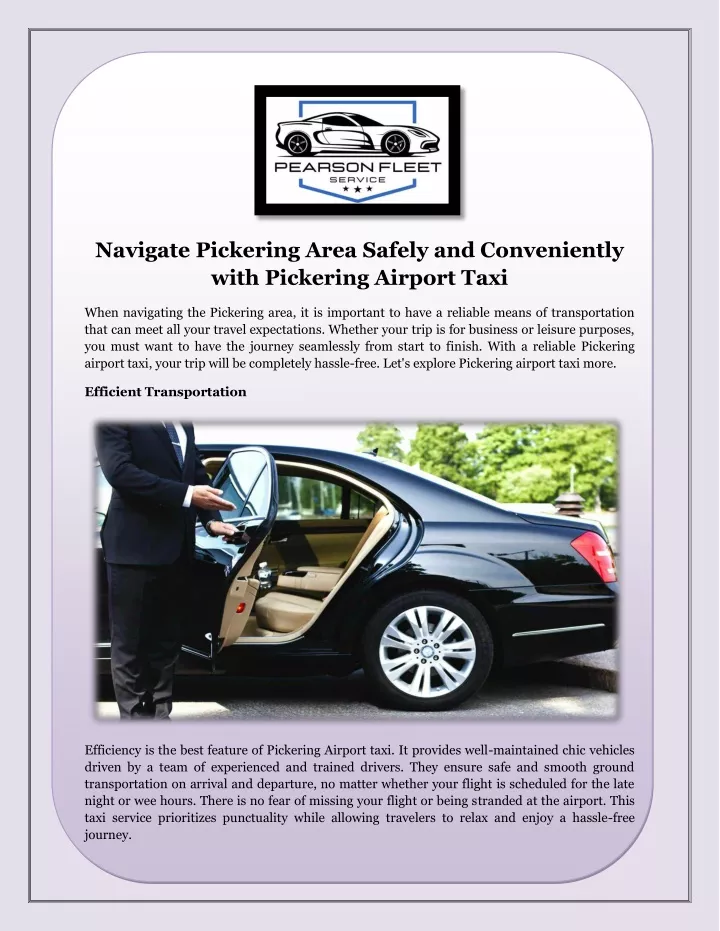 navigate pickering area safely and conveniently