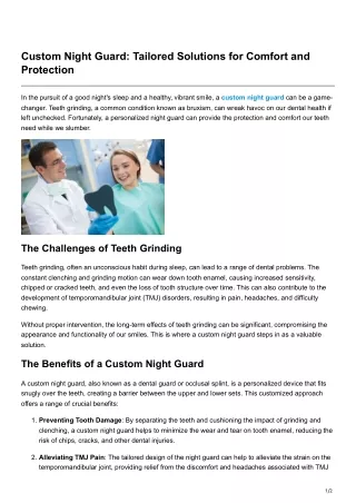 odsdentallab.blogspot.com-Custom Night Guard Tailored Solutions for Comfort and Protection