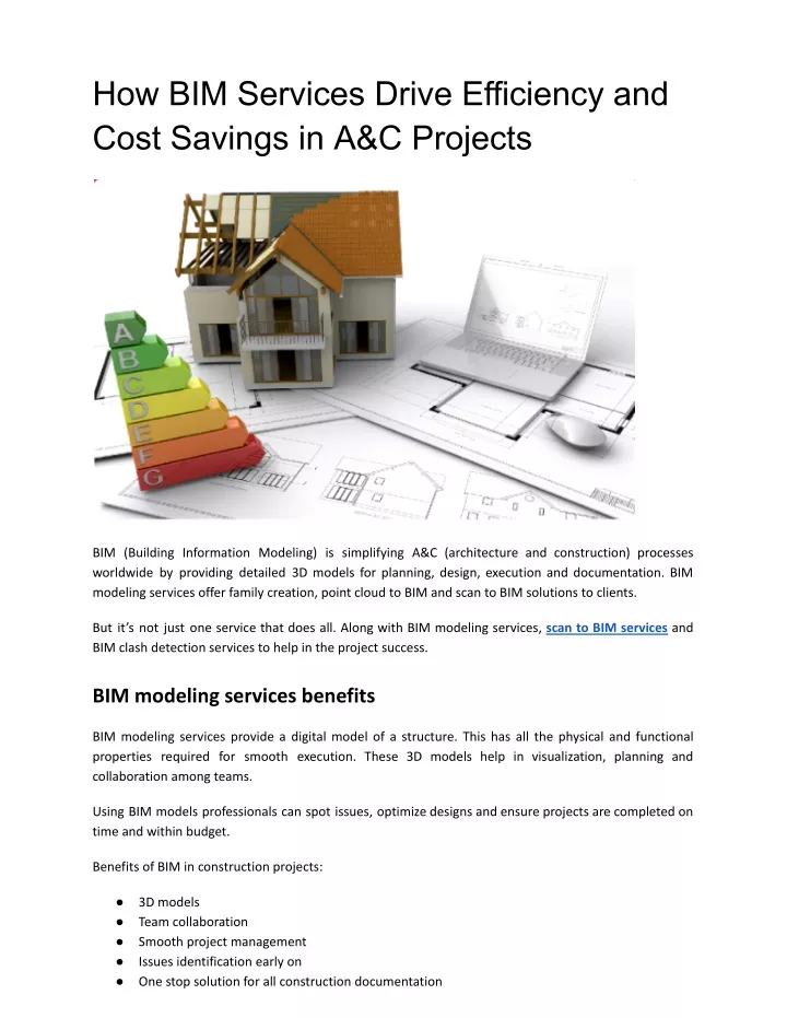 how bim services drive efficiency and cost