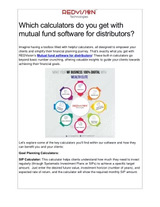 which calculators do you get with mutual fund