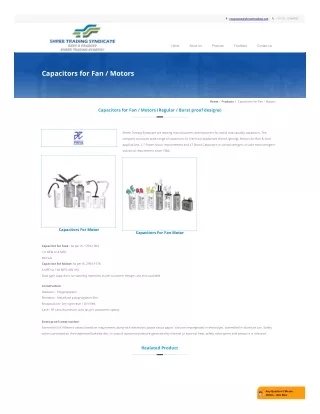 Priya Capacitors, Capacitors for Fan, Capacitors for Motors, Mumbai, India