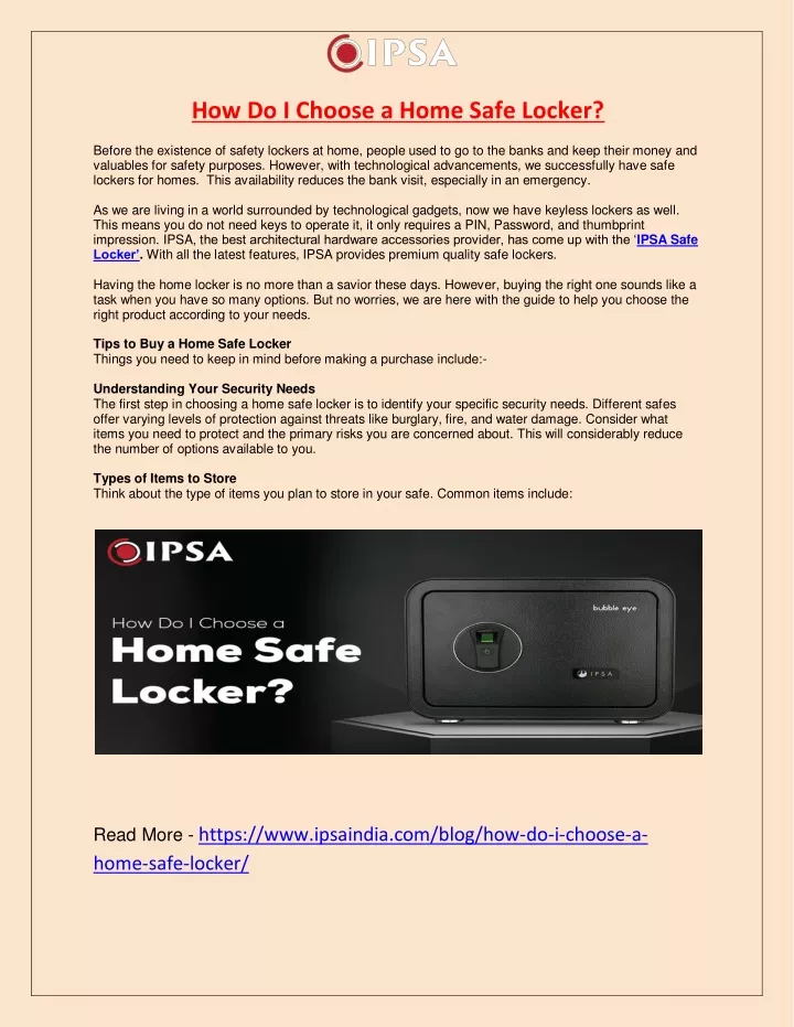 how do i choose a home safe locker