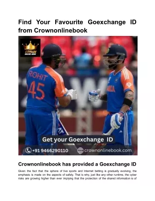 Find Your Favourite GoexchangeID from Crownonlinebook