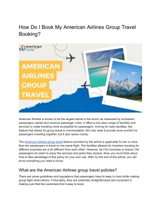 How Do I Book My American Airlines Group Travel Booking