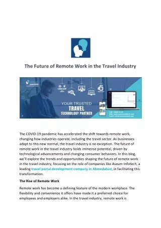 The Future of Remote Work in the Travel Industry