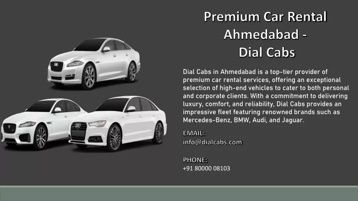 premium car rental ahmedabad dial cabs