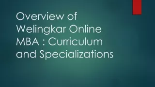 overview of welingkar online mba curriculum and specializations