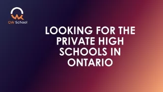 looking for the private high schools in ontario