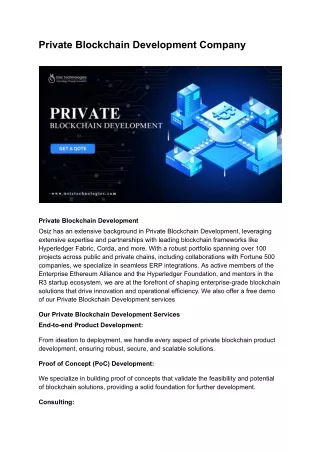 private blockchain development company