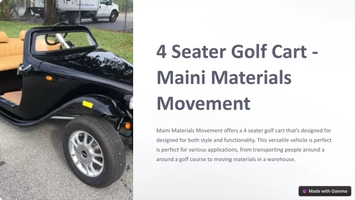 4 seater golf cart maini materials movement