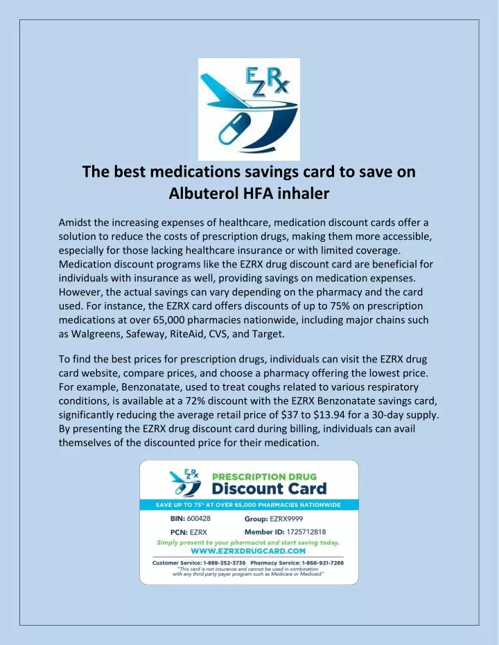 the best medications savings card to save