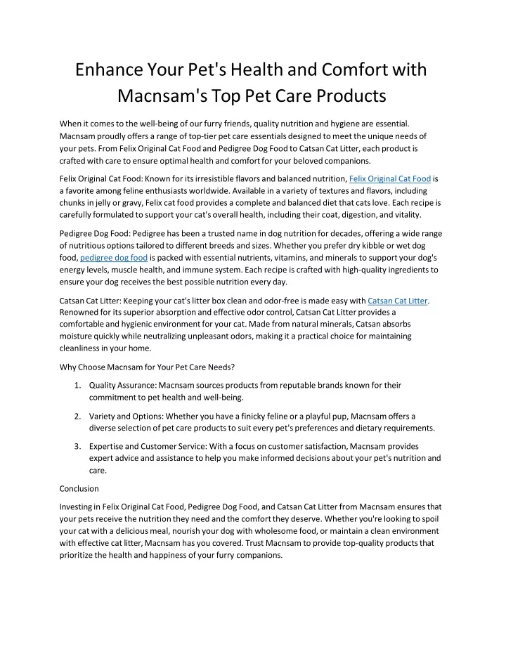 enhance your pet s health and comfort with macnsam s top pet care products