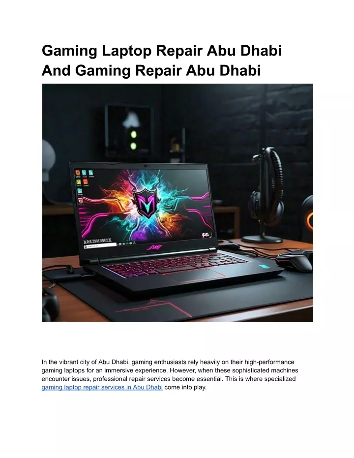 gaming laptop repair abu dhabi and gaming repair