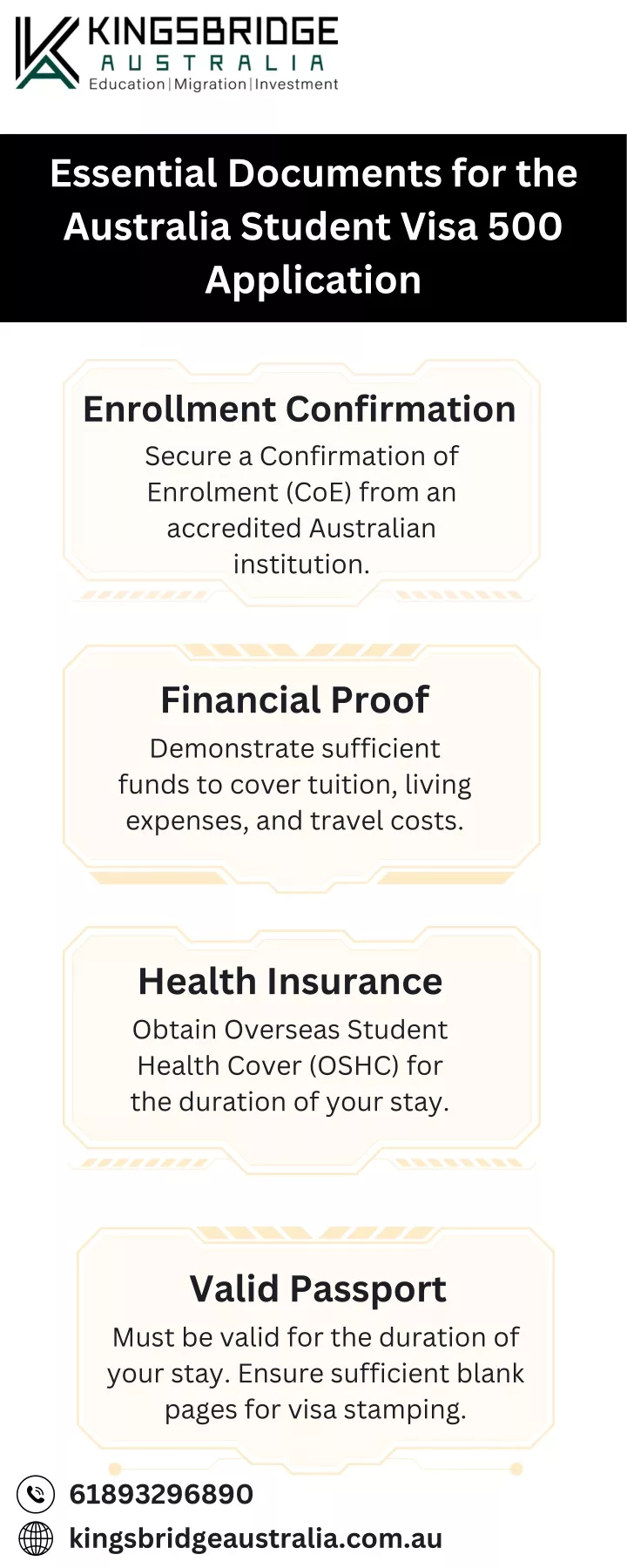 essential documents for the australia student