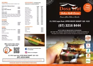 Indian Restaurant Mount Gravatt (Brisbane) - Dosa Hut