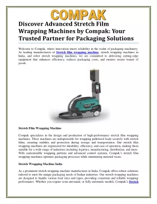 Stretch Film Wrapping Machines by Compak