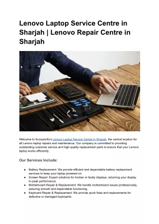 Lenovo Laptop Service Centre in Sharjah _ Lenovo Repair Centre in Sharjah