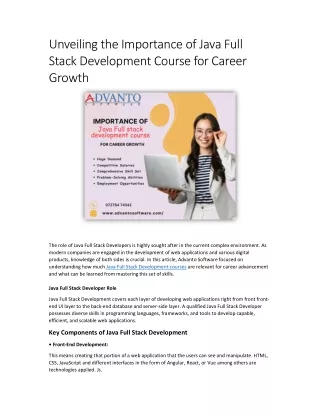 unveiling the importance of java full stack