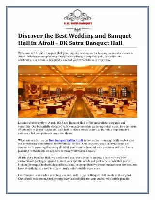 Best Wedding and Banquet Hall in Airoli