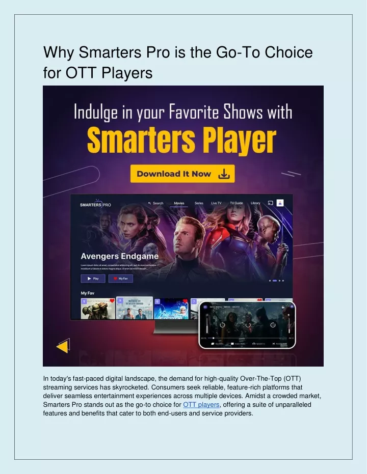 why smarters pro is the go to choice