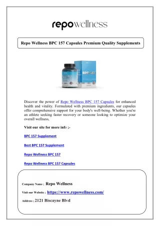 repo wellness bpc 157 capsules premium quality