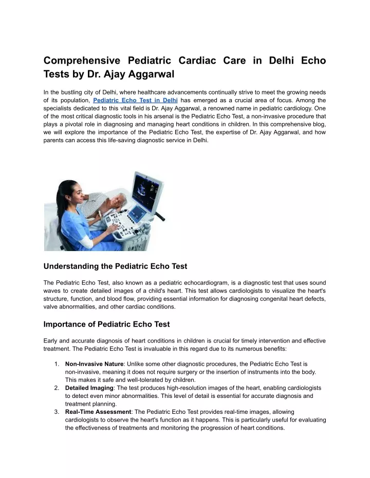 comprehensive pediatric cardiac care in delhi