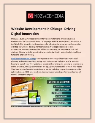 Website Development in Chicago Driving Digital Innovation