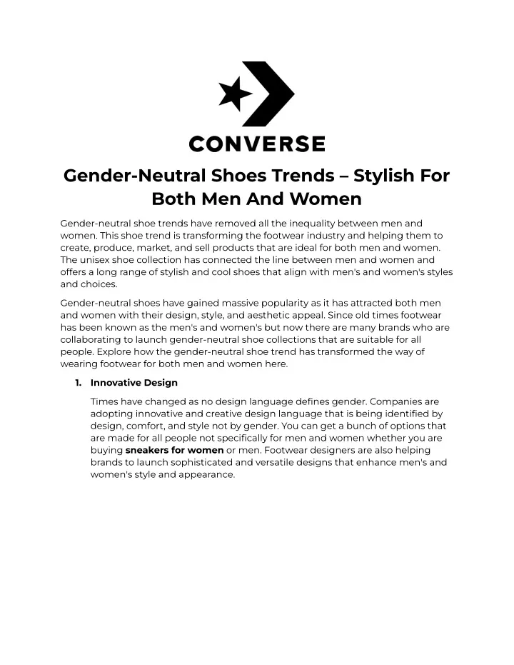 gender neutral shoes trends stylish for both