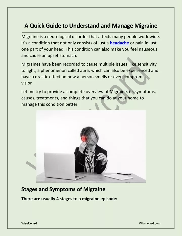 a quick guide to understand and manage migraine