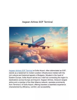 Aegean Airlines SOF Terminal