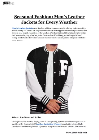 seasonal fashion men s leather jackets for every