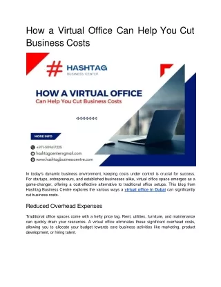 How a Virtual Office Can Help You Cut Business Costs