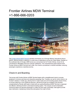 Frontier Airlines MDW Terminal