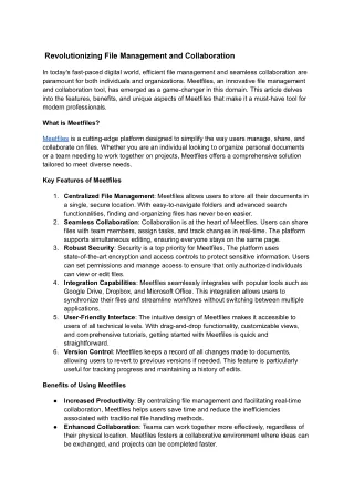 Revolutionizing File Management and Collaboration
