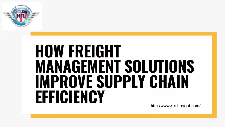 how freight management solutions improve supply