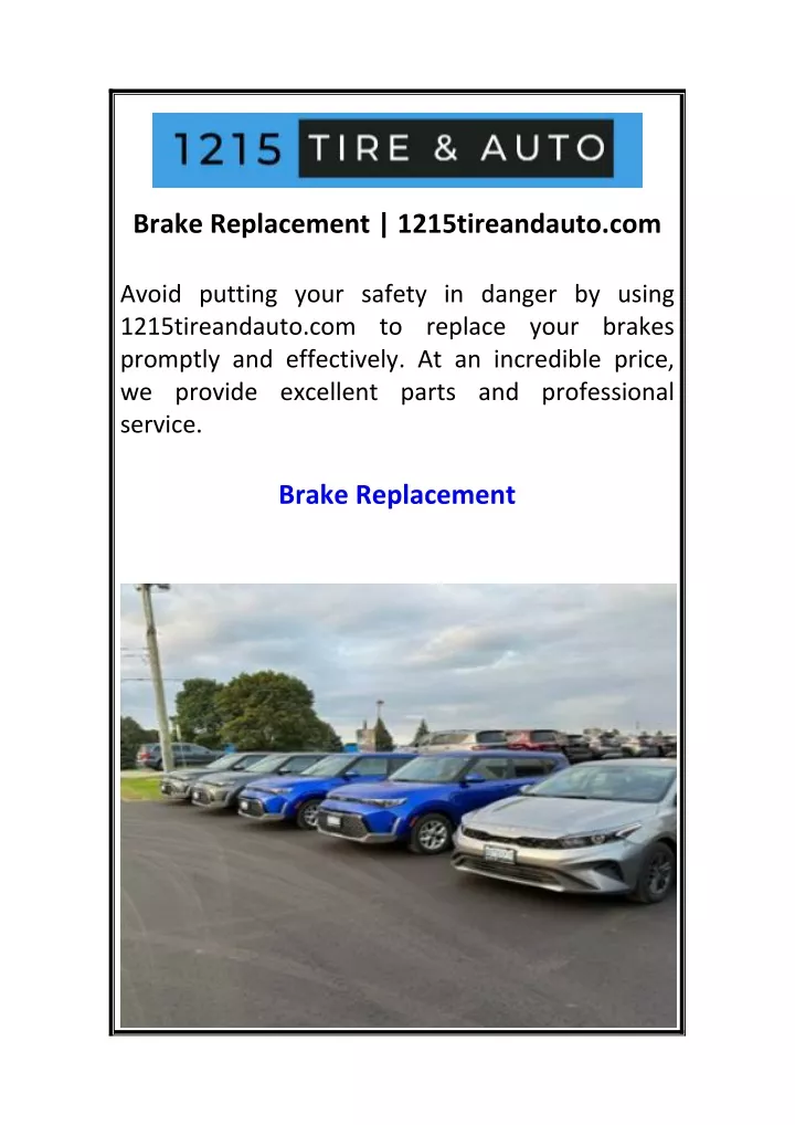 brake replacement 1215tireandauto com