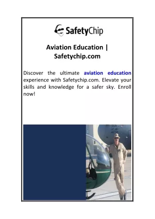 Aviation Education  Safetychip.com